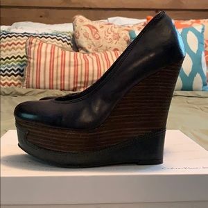 Calvin Klein Black Wedge/Platform Shoes